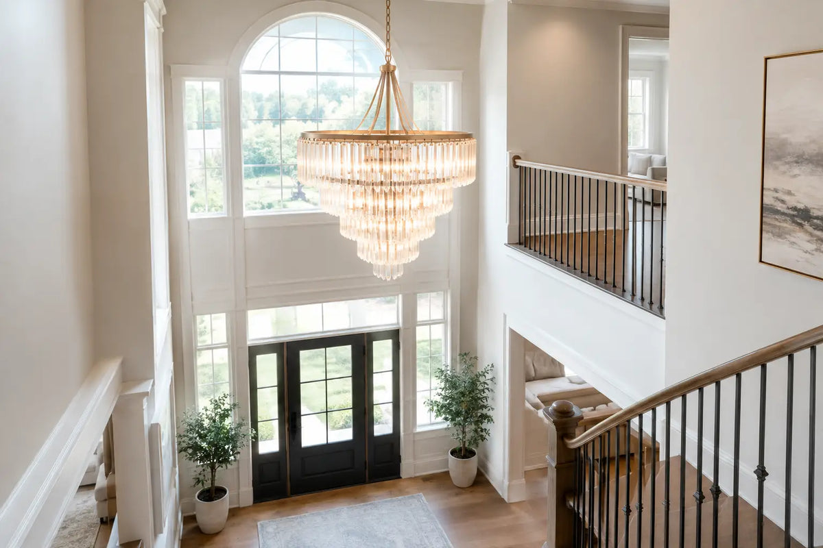 The Best Chandelier for a Two-Story Foyer